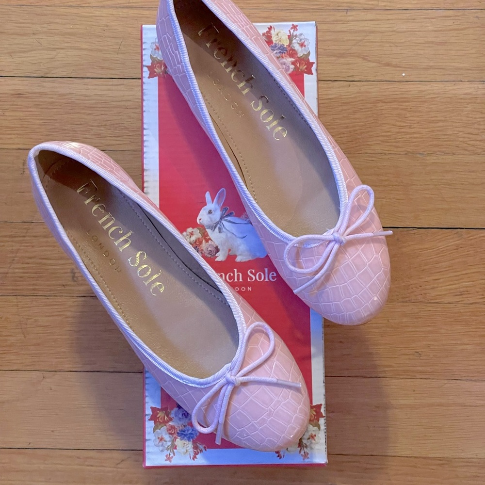 FRENCH SOLE Amelia Croc Effect Leather Ballet Flats - Women’s US 6.5 & 7.5 - New - Picture 2 of 8